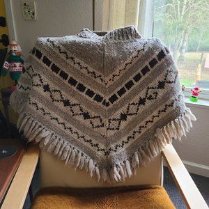 vintage cowichan shawl poncho